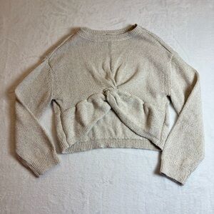 OshKosh B'gosh Beige Knotted Crop Sweater with Shimmer